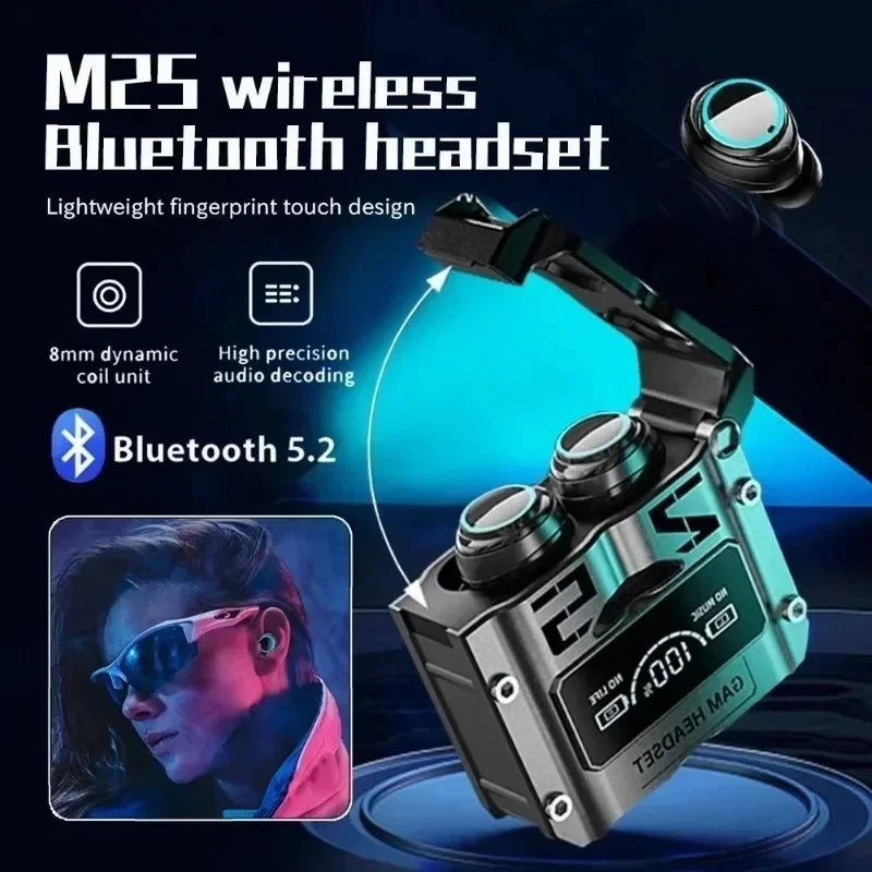 M25 TWS Wireless Headphones Earphones Bluetooth Touch Control Noise Reduction Stereo Waterproof Earbuds Headsets With Microphone